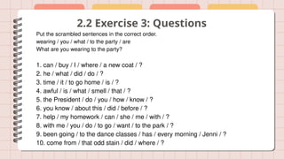 sentence structures .pptx sentence structures for basic levels. | PPTX