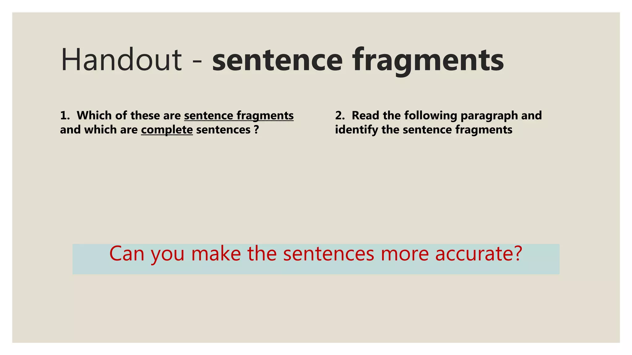 Sentence structures cohesion | PPTX