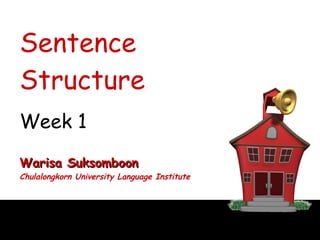 Sentence Structure Week 1 Warisa Suksomboon Chulalongkorn University Language Institute 