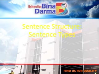 Sentence Structure:
Sentence Types
 