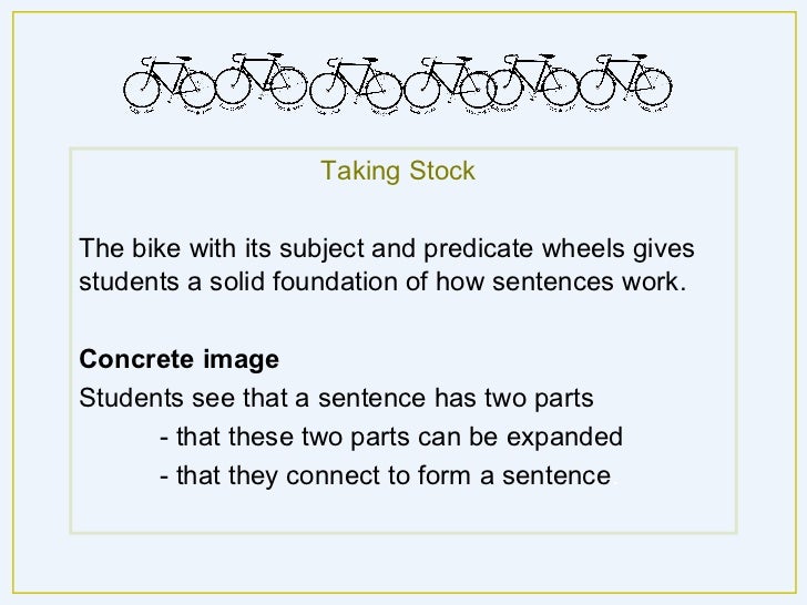 Sentence Structure Using a Bike Metaphor