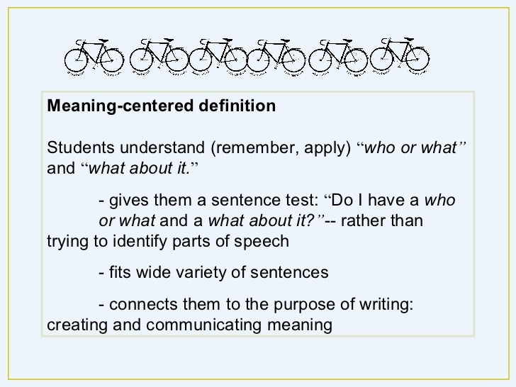 Sentence Structure Using a Bike Metaphor