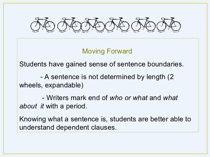 Sentence Structure Using a Bike Metaphor