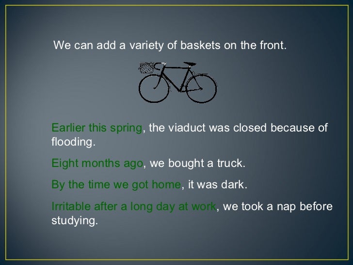 Sentence Structure Using a Bike Metaphor