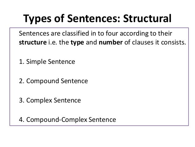 types of sentences simple compound complex compound complex