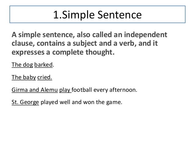 types of sentences simple compound complex compound complex