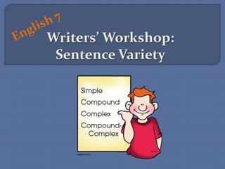 Writers’ Workshop:
Sentence Variety
 