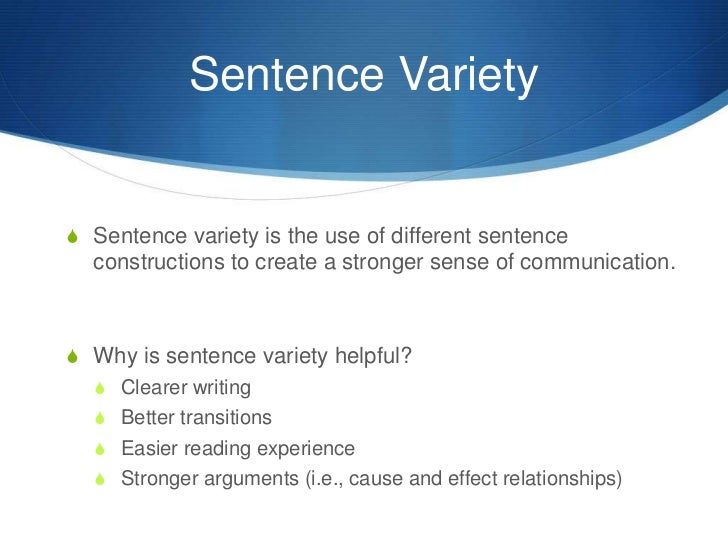 Sentence Variety Practice Worksheets Tool E2 32c Examples
