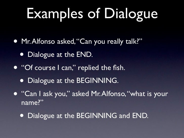Dialogue Sentence Examples