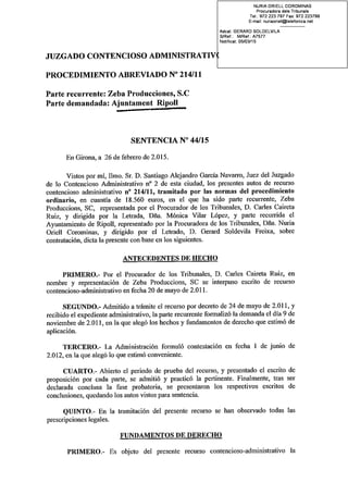 Sentencia contra l'Ajuntament de Ripoll