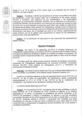 Sentencia carrefour los rosales. sin nombres