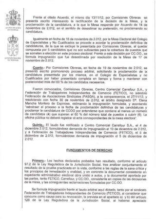 Sentencia carrefour los rosales. sin nombres