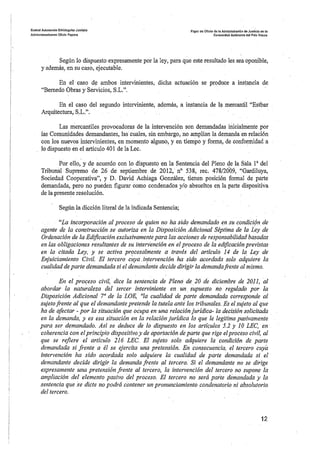 Sentencia desperfectos de construcción Coop. Gardiluya