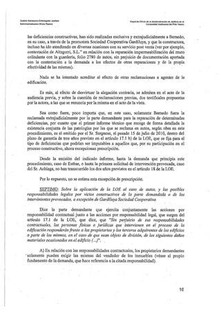 Sentencia desperfectos de construcción Coop. Gardiluya
