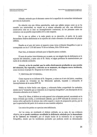 Sentencia desperfectos de construcción Coop. Gardiluya