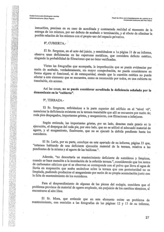 Sentencia desperfectos de construcción Coop. Gardiluya