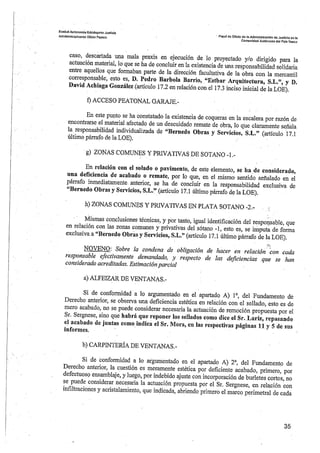 Sentencia desperfectos de construcción Coop. Gardiluya