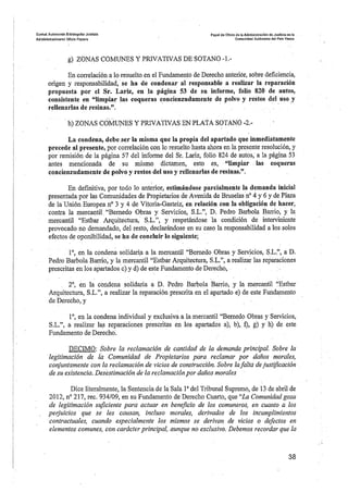 Sentencia desperfectos de construcción Coop. Gardiluya