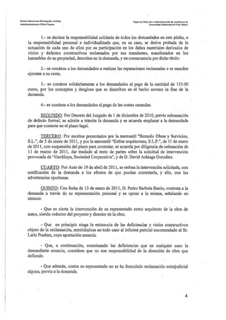Sentencia desperfectos de construcción Coop. Gardiluya