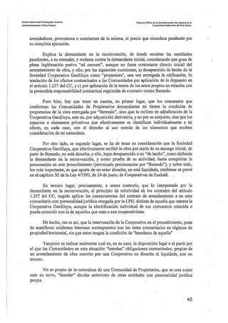 Sentencia desperfectos de construcción Coop. Gardiluya