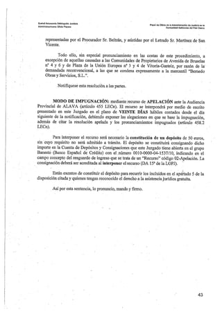 Sentencia desperfectos de construcción Coop. Gardiluya