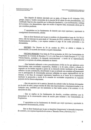 Sentencia desperfectos de construcción Coop. Gardiluya
