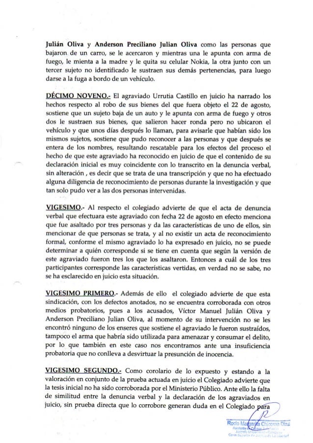 Sentencia Robo Agravado Trujillo