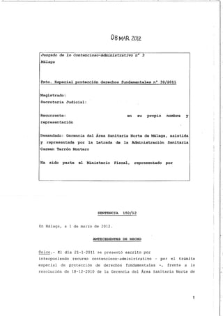 Sentencia Juzgado Málaga objeción de conciencia en IVES