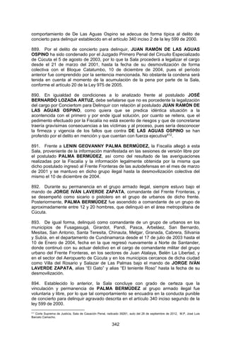 Sentencia Bloque Catatumbo