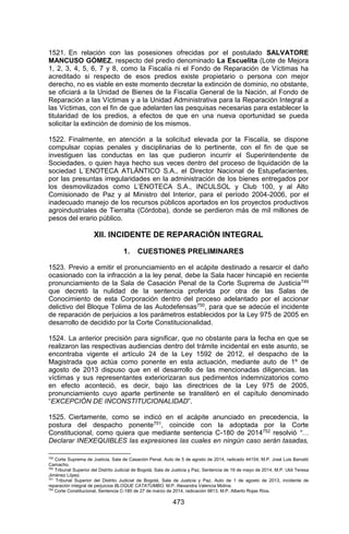 Sentencia Bloque Catatumbo