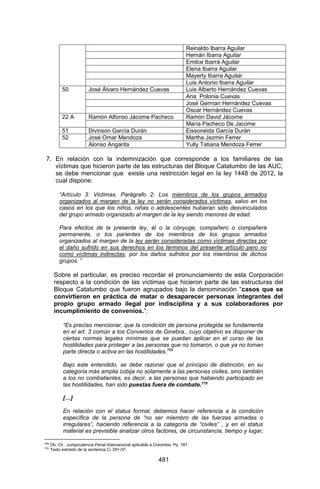 Sentencia Bloque Catatumbo