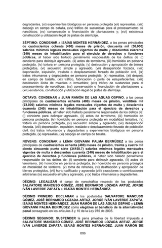 Sentencia Bloque Catatumbo