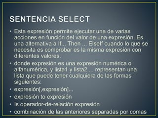 Sentencias de control visual basic | PPTX