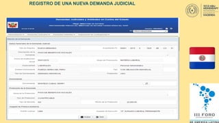 REGISTRO DE UNA NUEVA DEMANDA JUDICIAL
 