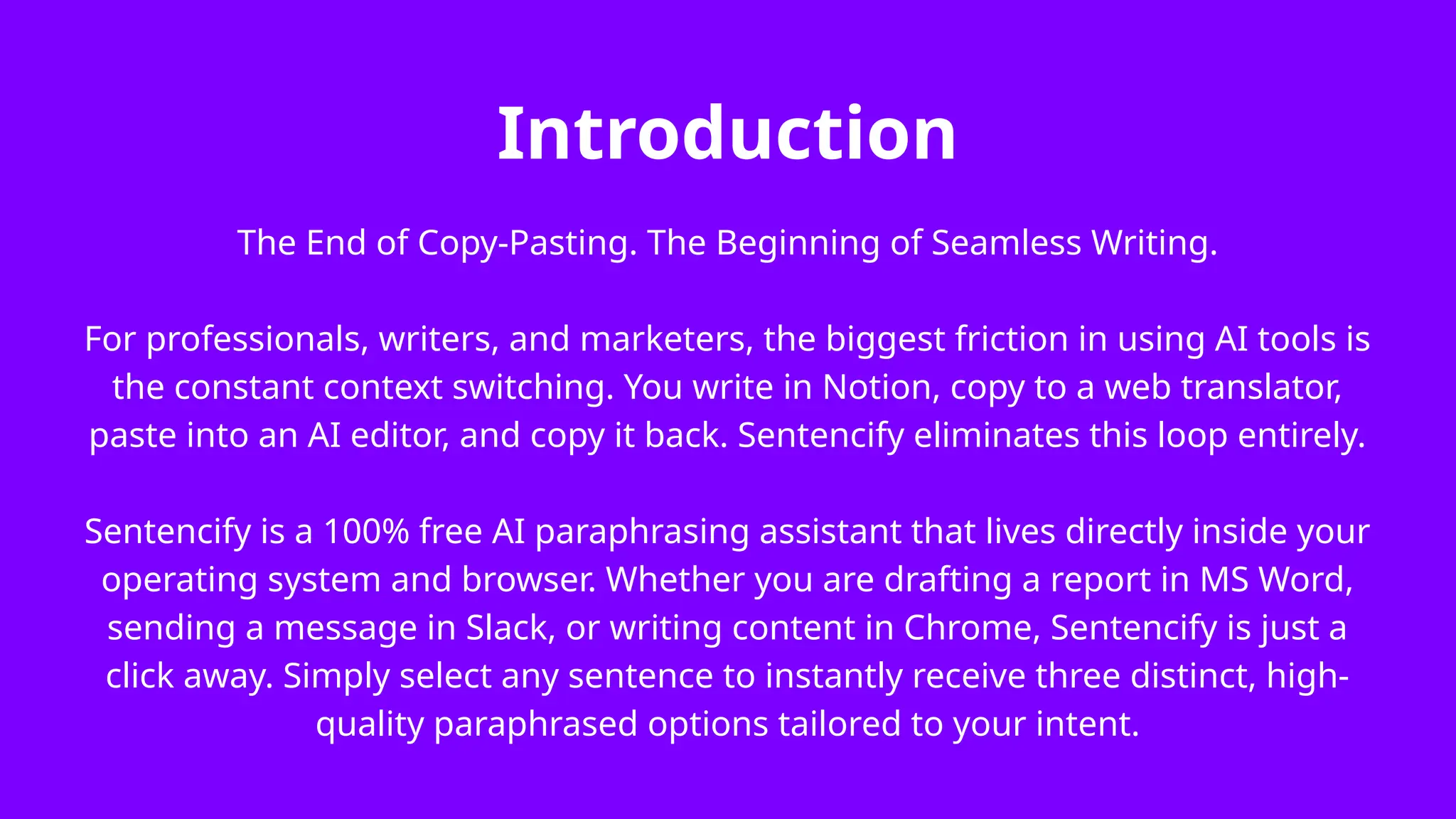 Free AI Paraphrasing Tool to Rewrite Sentences – SENTENCIFY | PPTX