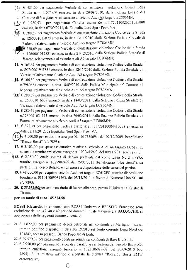 (7j € 421.60 per pagamento Verbale di cOl1les:azionc violazione Codice della Strada n. - 11574x/V emesso, in data 20/08.'2...