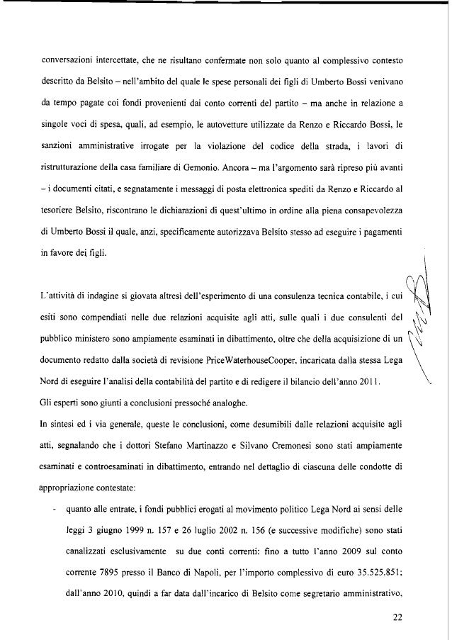 Lega, sentenza del Tribunale di Milano