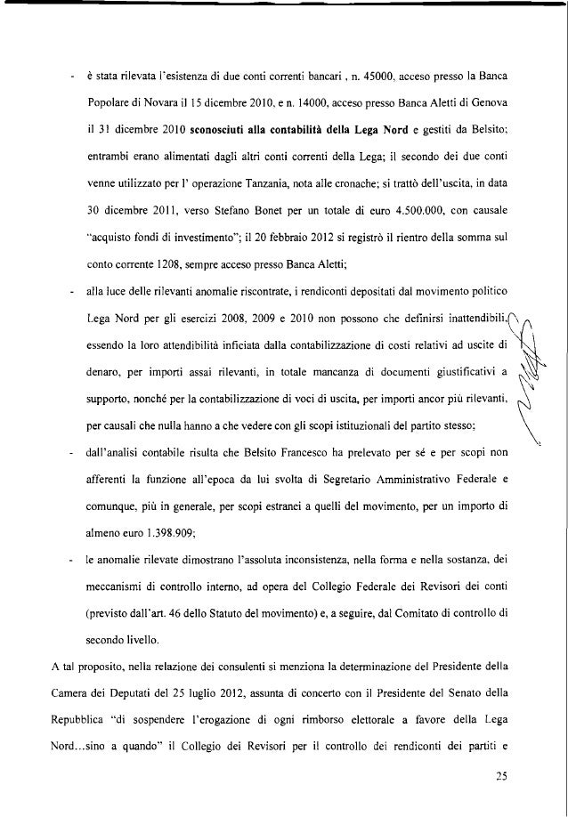 Lega, sentenza del Tribunale di Milano