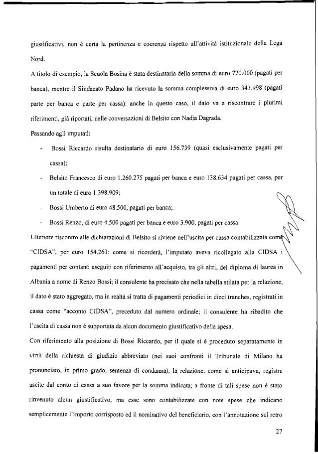 Lega, sentenza del Tribunale di Milano
