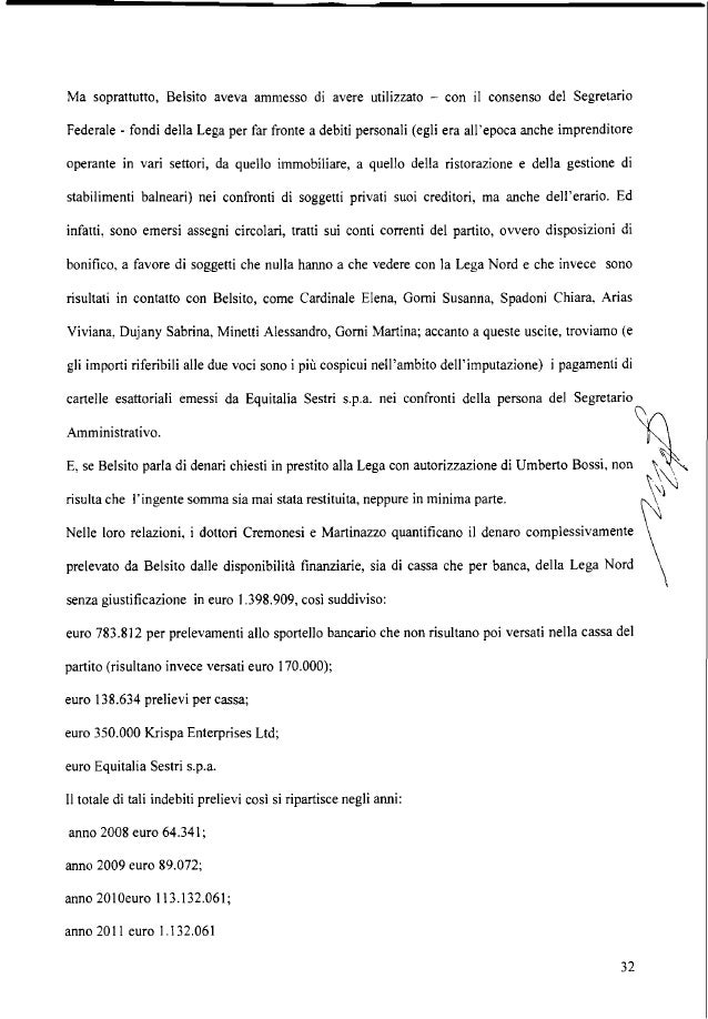 Lega, sentenza del Tribunale di Milano