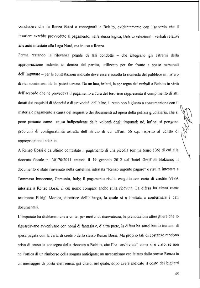 Lega, sentenza del Tribunale di Milano 