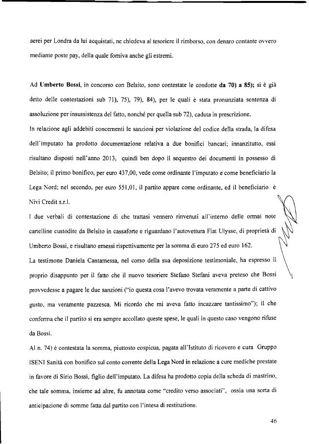 Lega, sentenza del Tribunale di Milano 