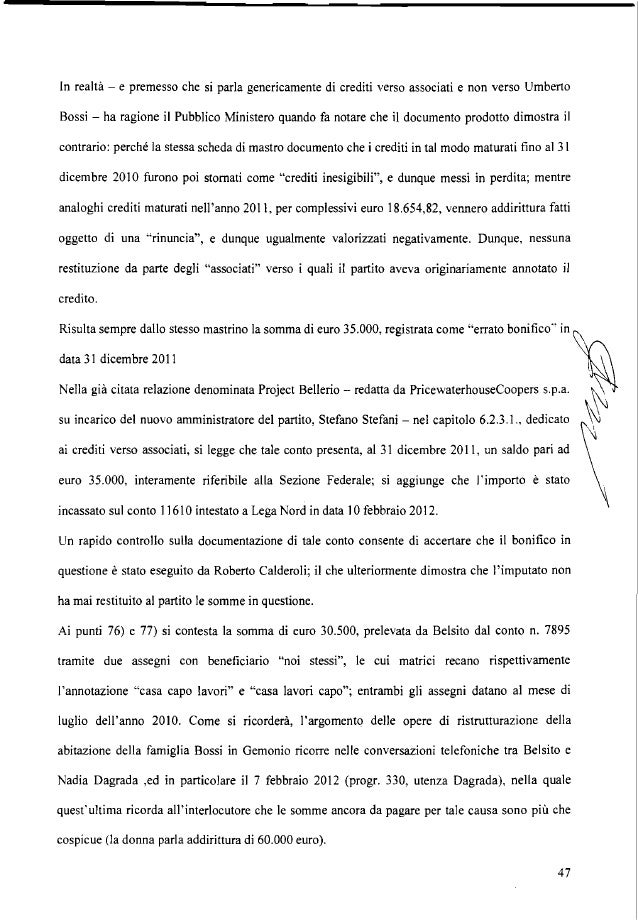 Lega, sentenza del Tribunale di Milano