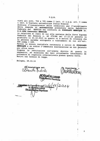   Sentença que libertou Pizzolato cita Laudo 2828 e Inquérito 2474 