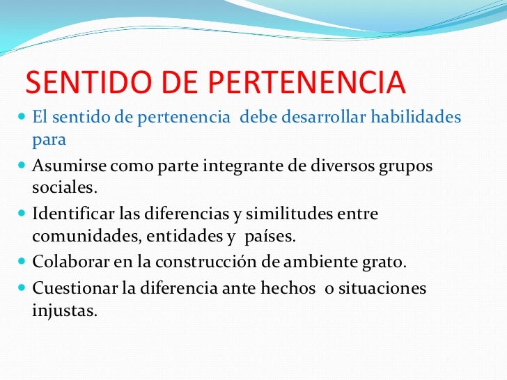 Sentido de pertenencia ccdr
