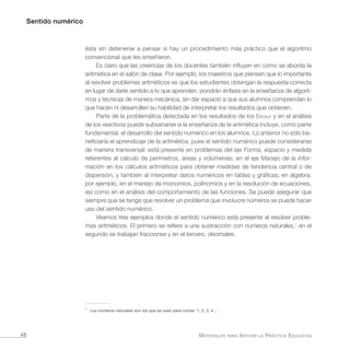 Sentido Numerico Example Sentido numérico inee materiales para la práctica educativa | PDF