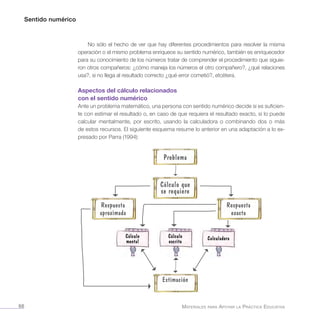 Sentido Numerico Example Sentido numérico inee materiales para la práctica educativa | PDF