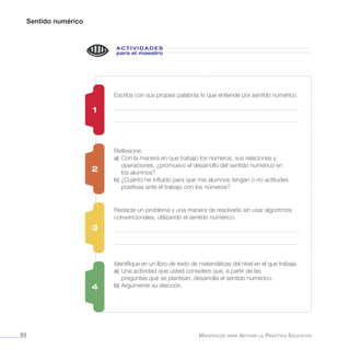Sentido Numerico Example Sentido numérico inee materiales para la práctica educativa | PDF