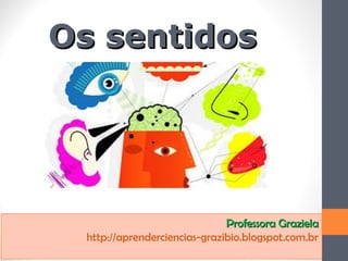 Os sentidosOs sentidos
Professora GrazielaProfessora Graziela
http://aprenderciencias-grazibio.blogspot.com.br
 