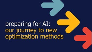 © Randstad Group Communications, July 2017 | 1
preparing for AI:
our journey to new
optimization methods
 